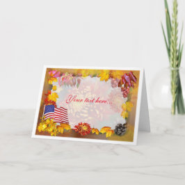 Vlag en bloemen ~ Thanksgiving Kaart