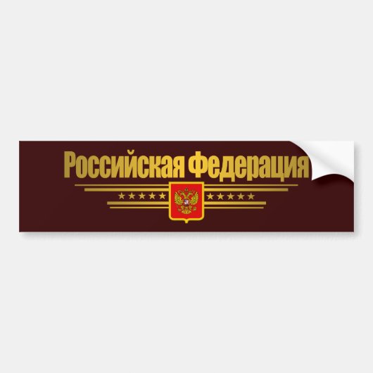 Vlag en embleem van de Russische Federatie Bumpersticker (Voorkant)