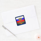Vlag en embleem van de Russische Federatie Vierkante Sticker (Envelop)