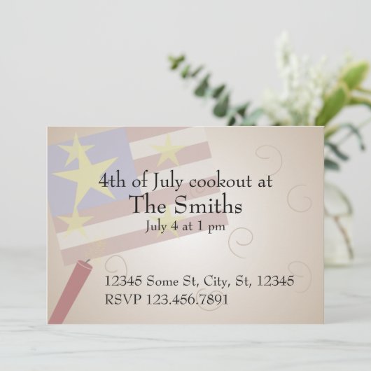 Vlag en Firecracker Cookout (Staand voorkant)