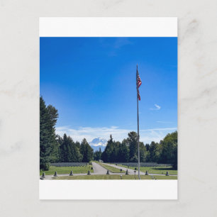 Vlag en grafstenen van Tahoma National Cemetery Briefkaart