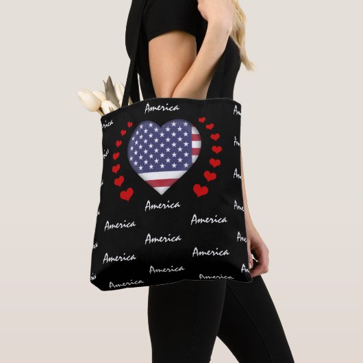 Vlag- en heekvisserij-mode van de Verenigde Staten Tote Bag (Dichtbij)