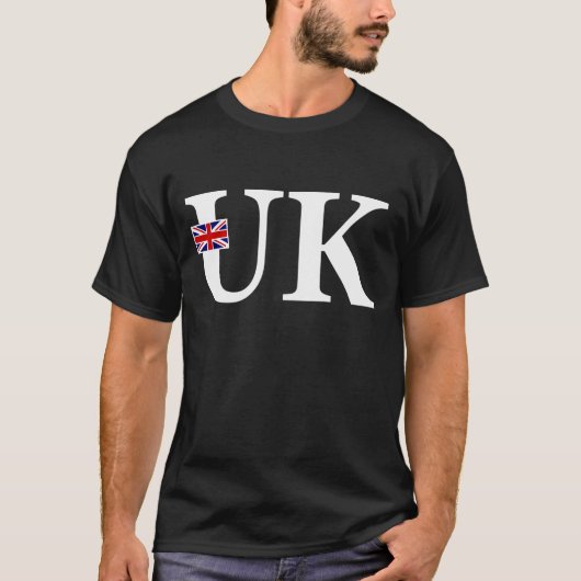 Vlag en Initiaal van het Verenigd Koninkrijk T-shirt (Voorkant)