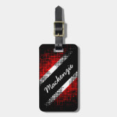 Vlag en JOUW NAAM van Trinidad en Tobago Dot Patte Bagagelabel (Voorkant verticaal)
