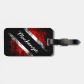 Vlag en JOUW NAAM van Trinidad en Tobago Dot Patte Bagagelabel (Achterkant horizontaal)