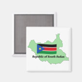 Vlag en kaart Republiek Zuid-Soedan Magnet (Voorkant / Achterkant)