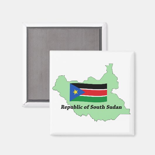 Vlag en kaart Republiek Zuid-Soedan Magnet (Voorkant / Achterkant)