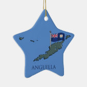 Vlag en kaart van Anguilla Keramisch Ornament (Rechts)