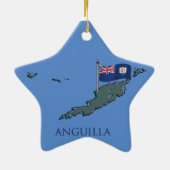 Vlag en kaart van Anguilla Keramisch Ornament (Achterkant)