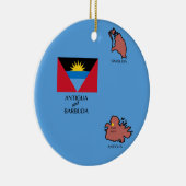 Vlag en kaart van Antigua en Barbuda Keramisch Ornament (Rechts)