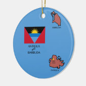 Vlag en kaart van Antigua en Barbuda Keramisch Ornament (Links)