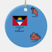 Vlag en kaart van Antigua en Barbuda Keramisch Ornament (Achterkant)