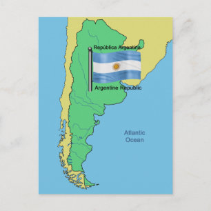 Vlag en kaart van Argentinië