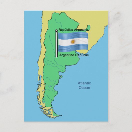 Vlag en kaart van Argentinië (Voorkant)