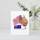 Vlag en kaart van Australië (Staand voorkant)