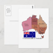 Vlag en kaart van Australië (Voorkant / Achterkant)