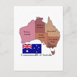 Vlag en kaart van Australië