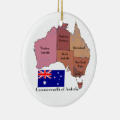 Vlag en kaart van Australië Keramisch Ornament (Rechts)