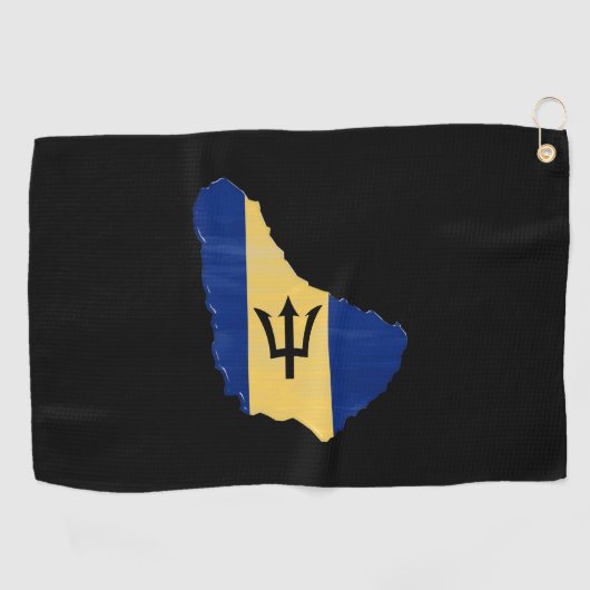 vlag en kaart van Barbados Golfhanddoek (Horizontaal)