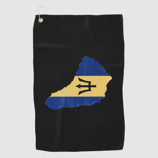 vlag en kaart van Barbados Golfhanddoek (Voorkant)