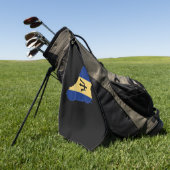 vlag en kaart van Barbados Golfhanddoek (Groen)