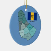 Vlag en kaart van Barbados Keramisch Ornament (Rechts)
