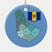 Vlag en kaart van Barbados Keramisch Ornament (Achterkant)