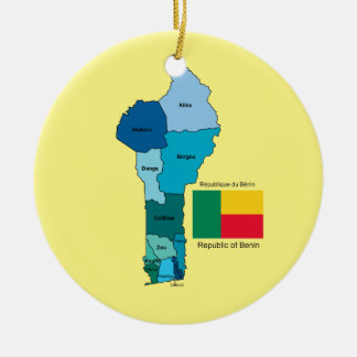 Vlag en kaart van Benin Keramisch Ornament