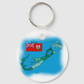 Vlag en kaart van Bermuda Sleutelhanger (Voorkant)