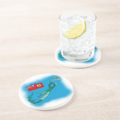 Vlag en kaart van Bermuda Zandsteen Onderzetter (Zijkant)