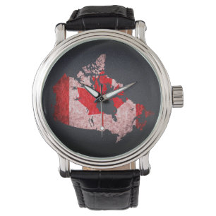Vlag en kaart van Canada Horloge