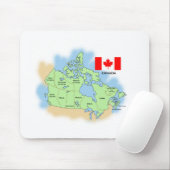 Vlag en kaart van Canada Muismat (Met muis)