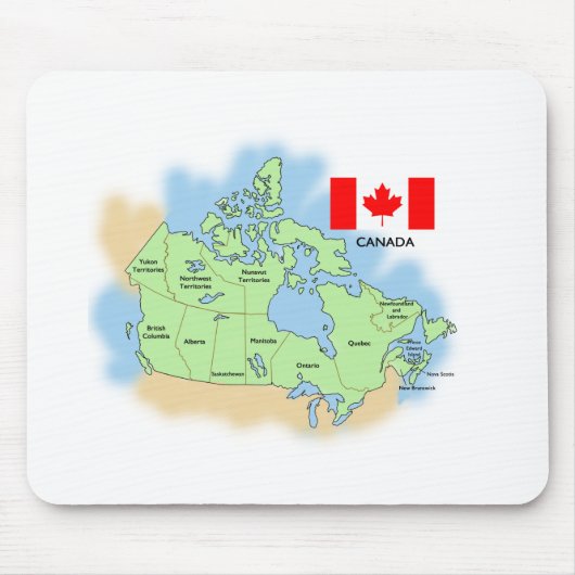 Vlag en kaart van Canada Muismat (Voorkant)
