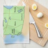 Vlag en kaart van Canada Theedoek (Quarter Fold)