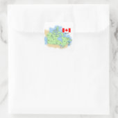 Vlag en kaart van Canada Vierkante Sticker (Tas)