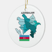Vlag en kaart van de Azerbeidzjan Keramisch Ornament (Links)