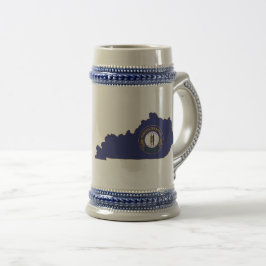 Vlag en kaart van de deelstaat Kentucky Bierpul