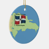 Vlag en kaart van de Dominicaanse Republiek Keramisch Ornament (Rechts)