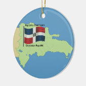 Vlag en kaart van de Dominicaanse Republiek Keramisch Ornament (Links)