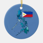 Vlag en kaart van de Filipijnen Keramisch Ornament (Voorkant)
