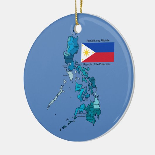 Vlag en kaart van de Filipijnen Keramisch Ornament (Links)