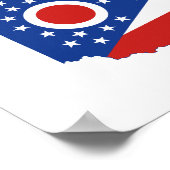 Vlag en kaart van de Ohio-staat Poster (Hoek)