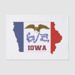 Vlag en kaart van de staat Iowa Tissuepapier