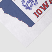 Vlag en kaart van de staat Iowa Tissuepapier (Detail)