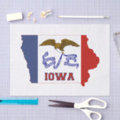 Vlag en kaart van de staat Iowa Tissuepapier (Craft)