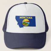 vlag en kaart van de staat Montana Trucker Pet (Voorkant)