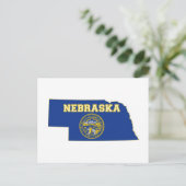 vlag en kaart van de staat Nebraska (Staand voorkant)