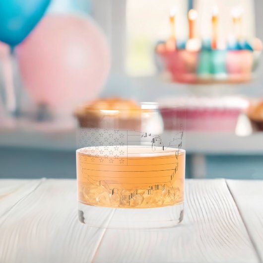 Vlag en kaart van de VS Whisky Glas (Insitu (Baby Shower))