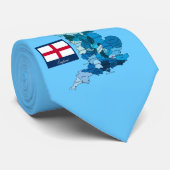Vlag en kaart van Engeland Stropdas (Opgerold)
