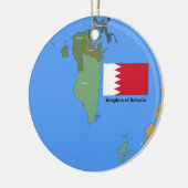 Vlag en kaart van het Koninkrijk Bahrein Keramisch Ornament (Links)
